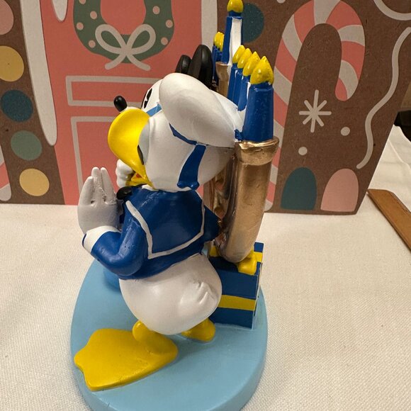 NEW Disney Mickey & Donald Hanukkah Menorah Figurine Dreidel Statue Rare LgResin - Picture 3 of 8